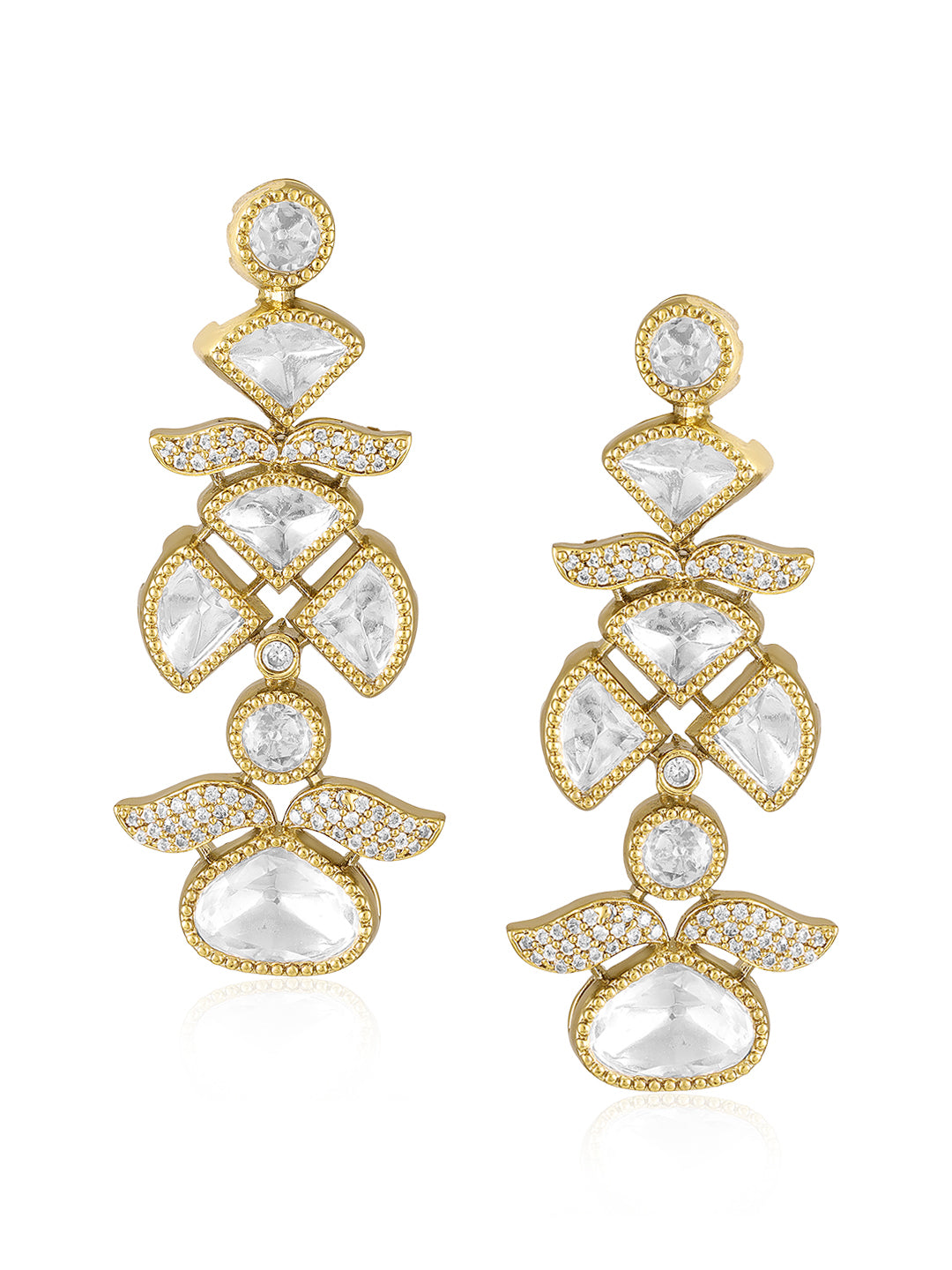 Itrani Celestial Bloom Moissonite Stone Modak Shape Designer Necklace Set