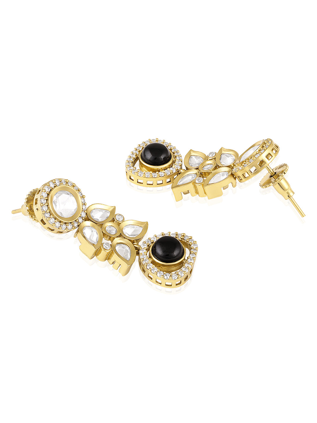 Itrani Black Beauty Moissanite,Polki Stone Necklace Set