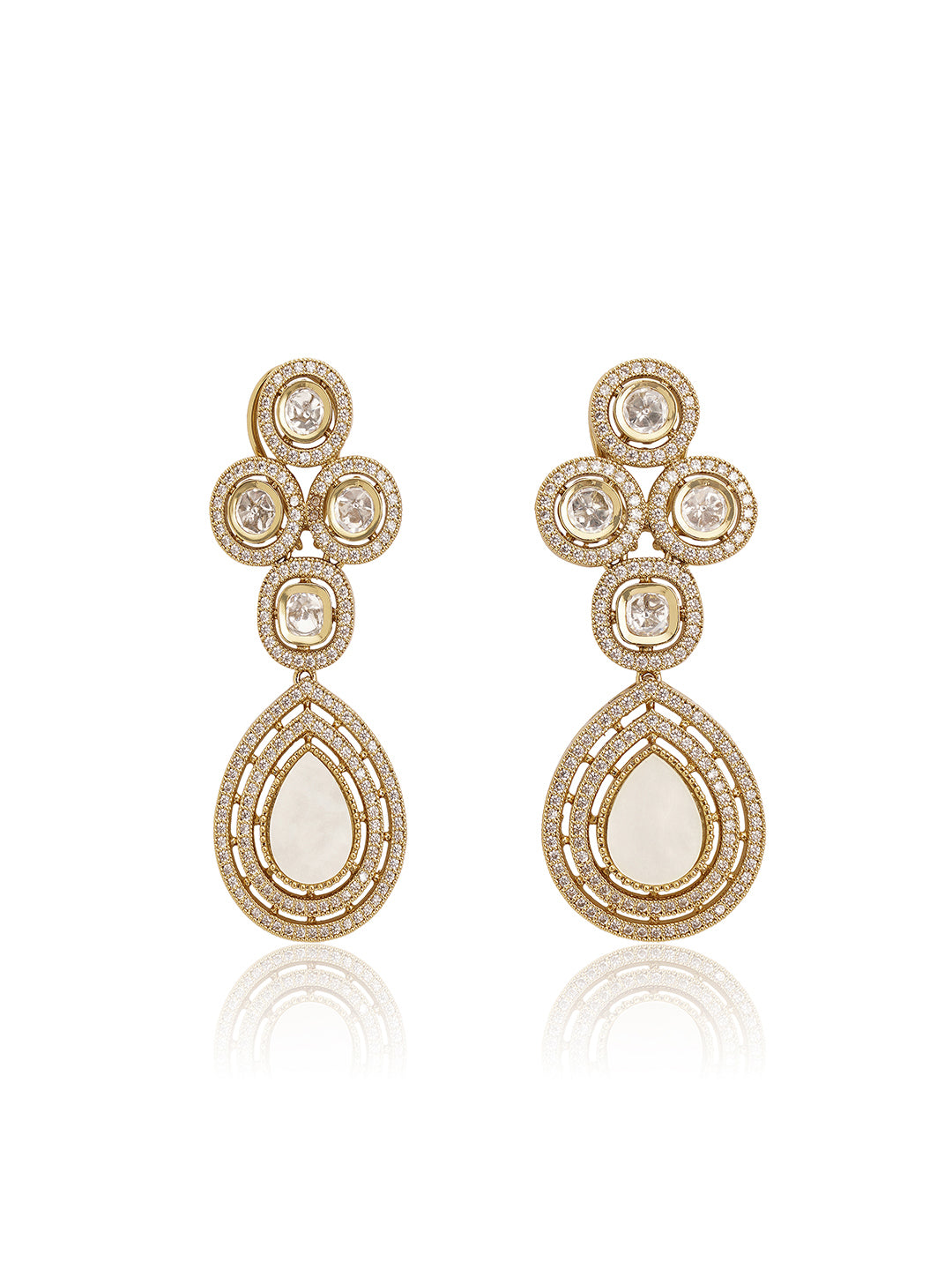 Itrani Mother of Pearl and American Diamond Drop Earrings