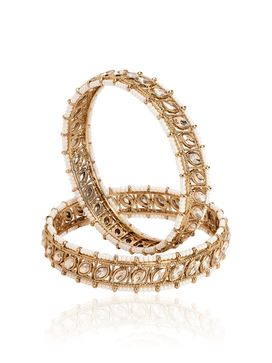 Itrani Elegant Golden Shadow Stone Bangles