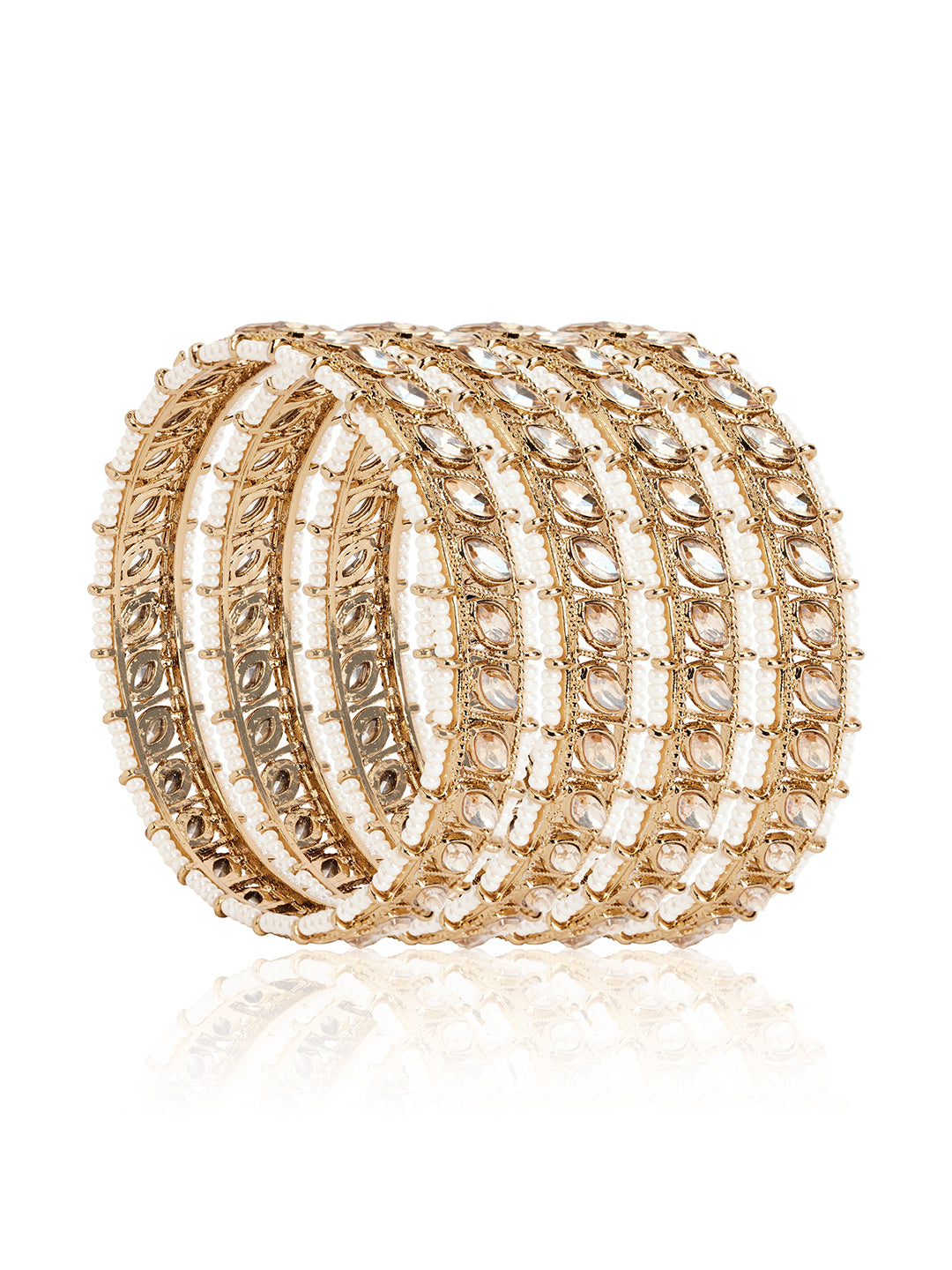 Itrani Elegant Golden Shadow Stone Bangles