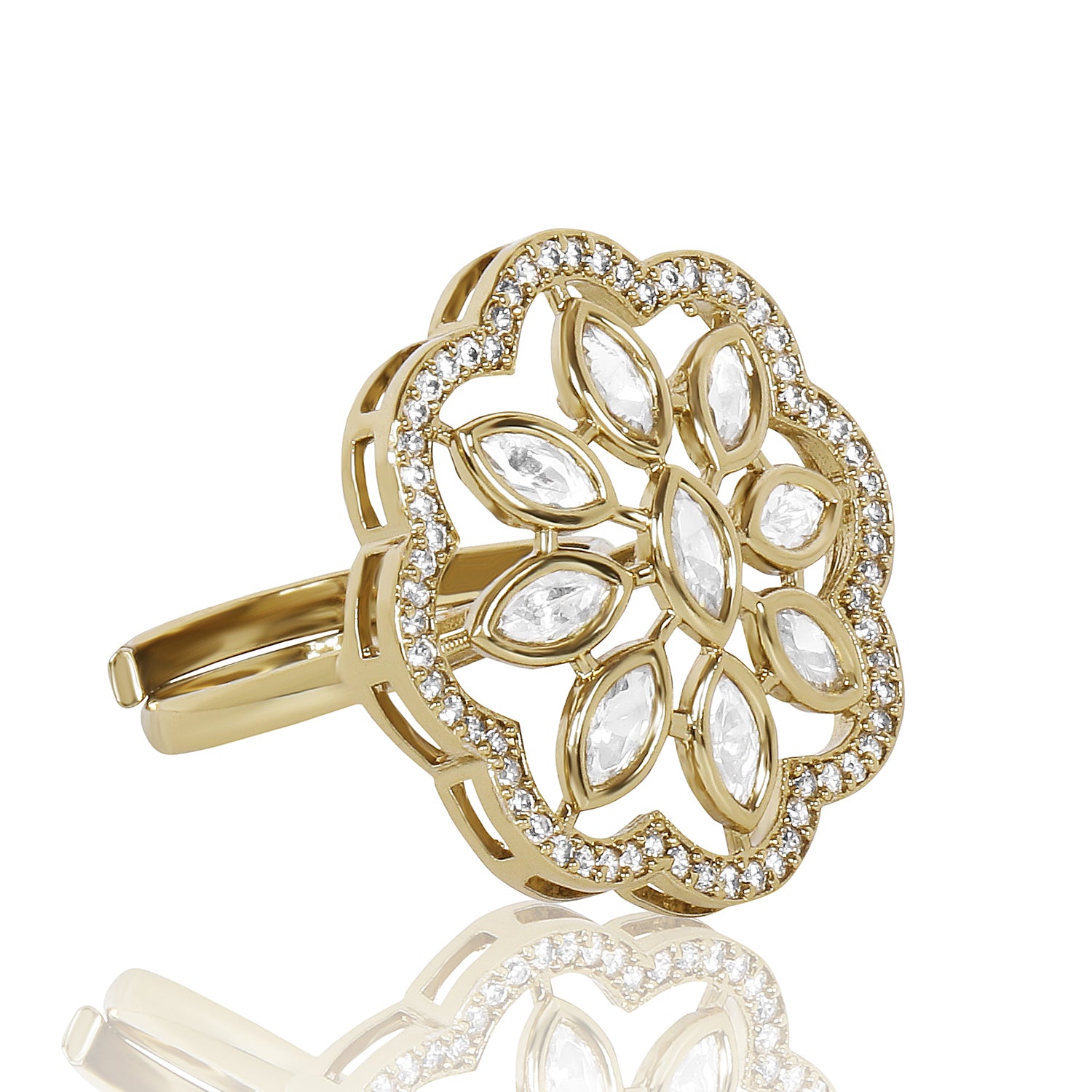 Itrani Polki Petal Bloom Statement Ring