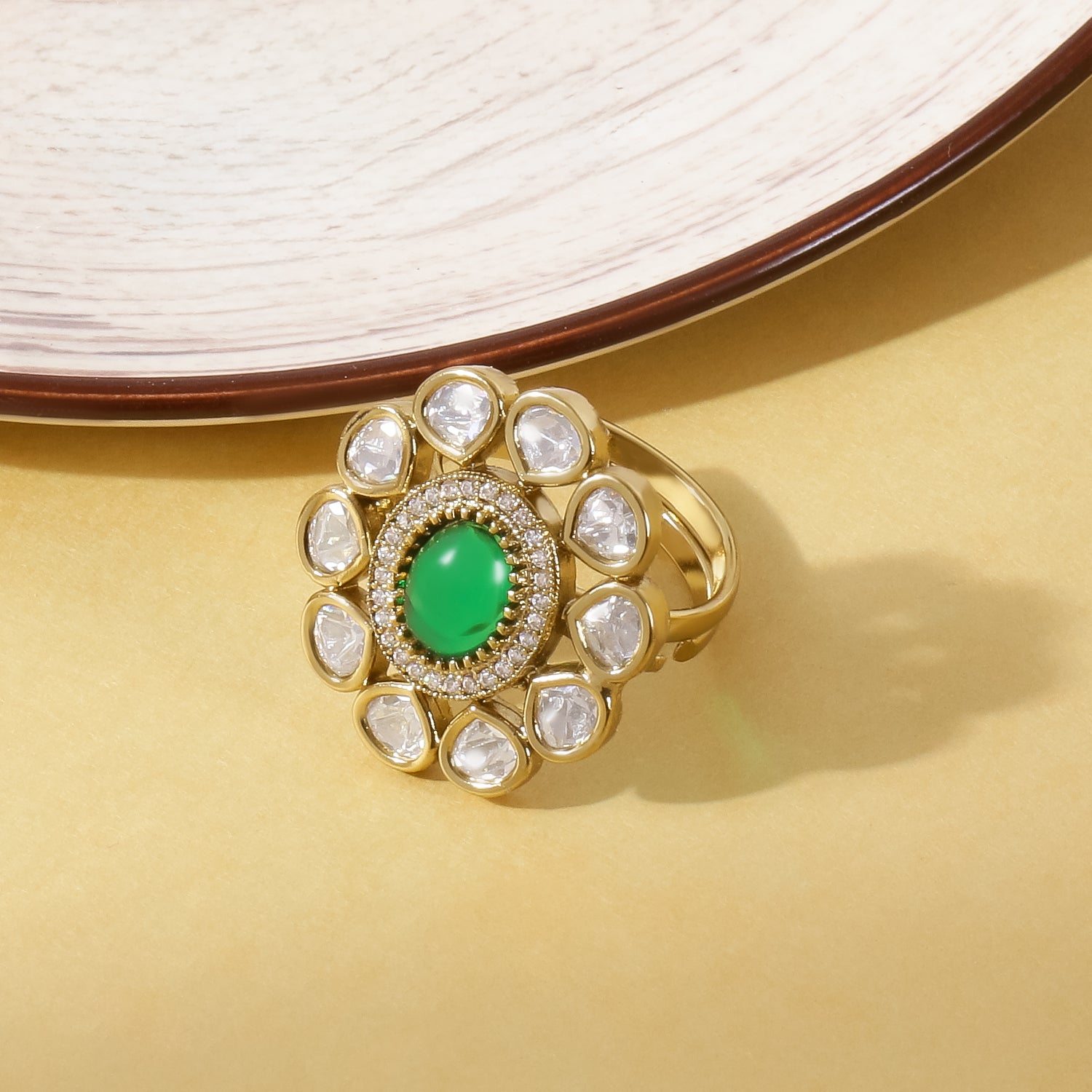 Itrani Emerald Polki Blossom Ring