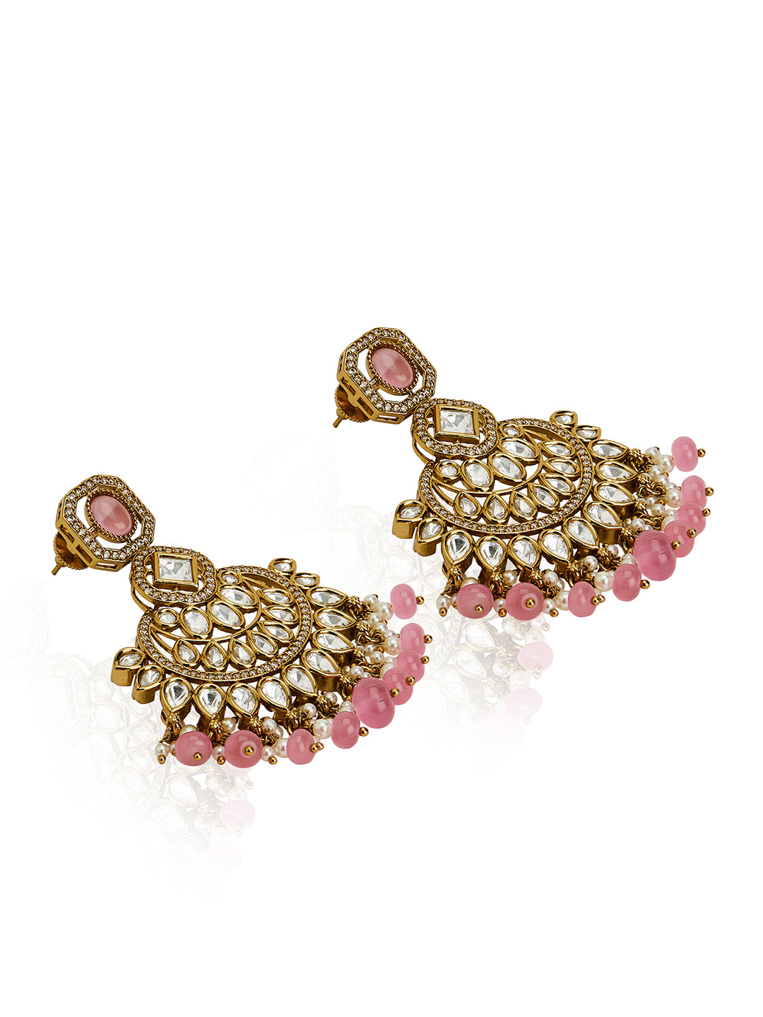 Itrani Pink Royale Polki Bridal Necklace Set