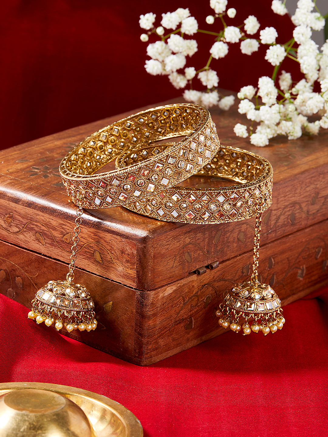 Itrani Golden Charm Jhumka Bangle Bracelet