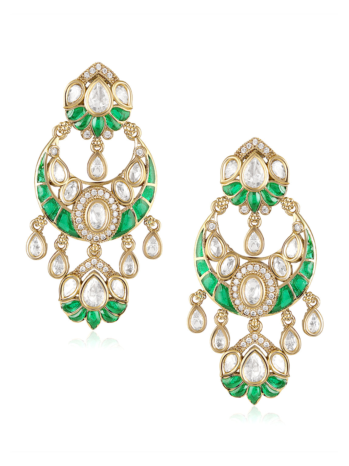 Itrani Emerald Meenakari Maharani Mini Bridal Choker Necklace Set