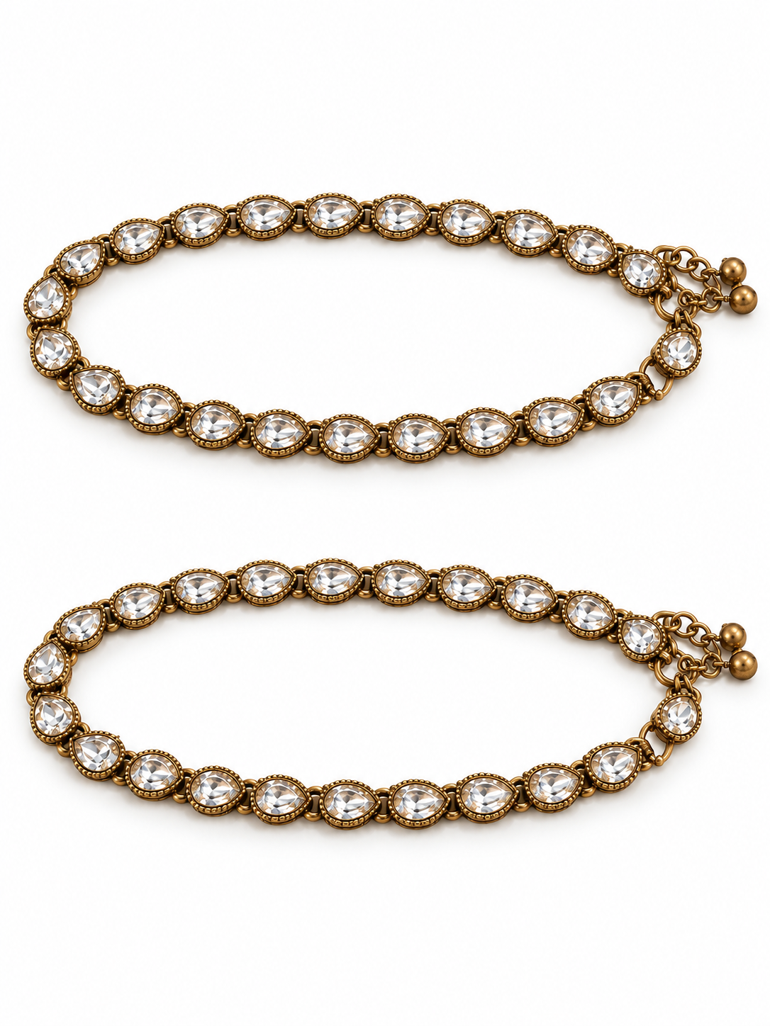 Itrani Noor Teardrop Stone Anklets (Pair)