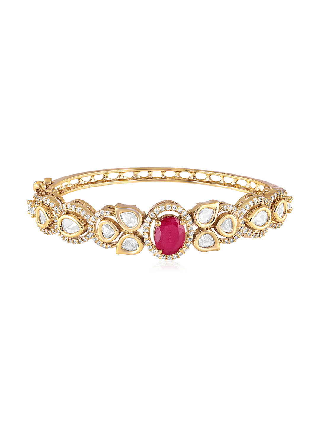 Itrani Royal Radiance Ruby Centre Stone Brass Bracelet