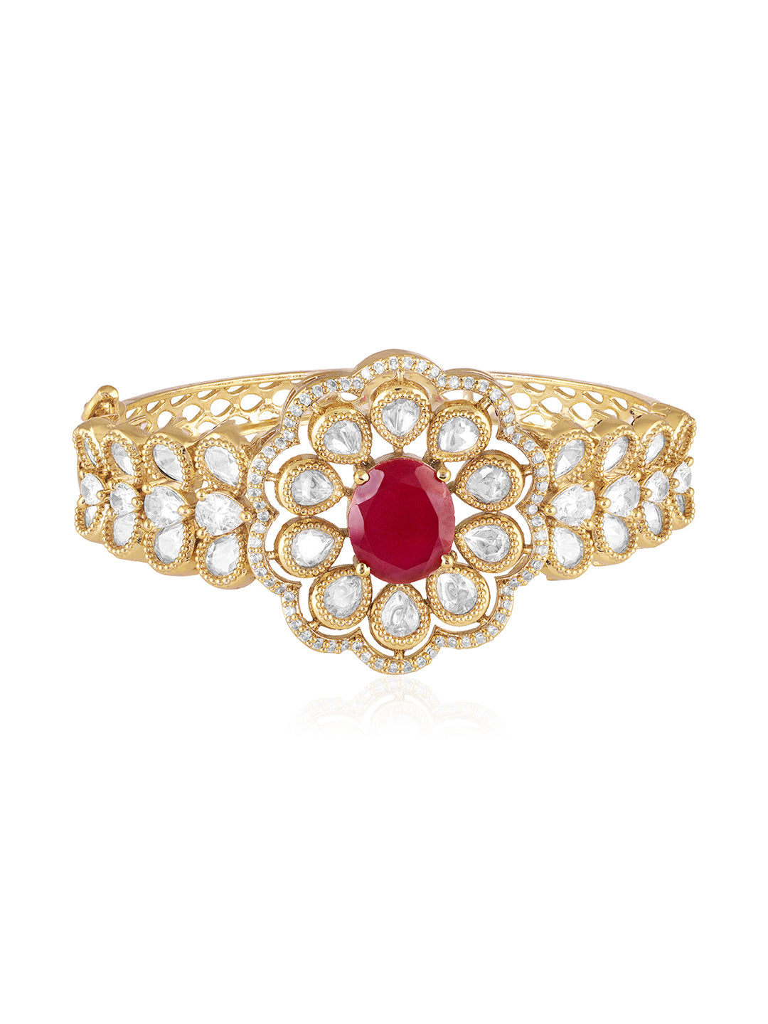 Itrani Blush Bloom Ruby Antique Brass Bracelet