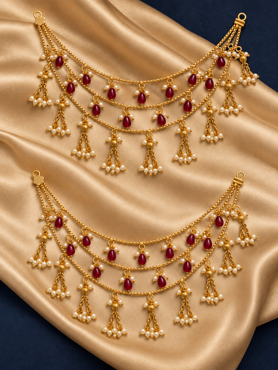 Itrani Chandrika Pearl Drop Ear Chains (Pair)