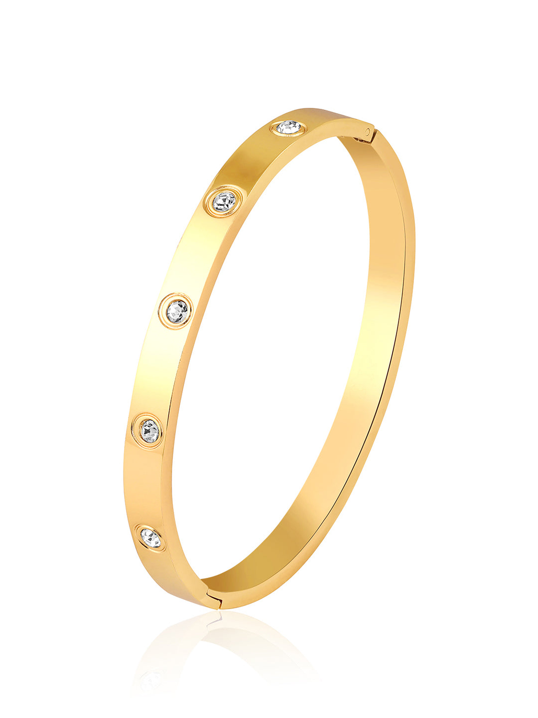 Itrani Elegant Gold-Plated Stone Studded Cartier style Bracelet – Everyday & Party Wear