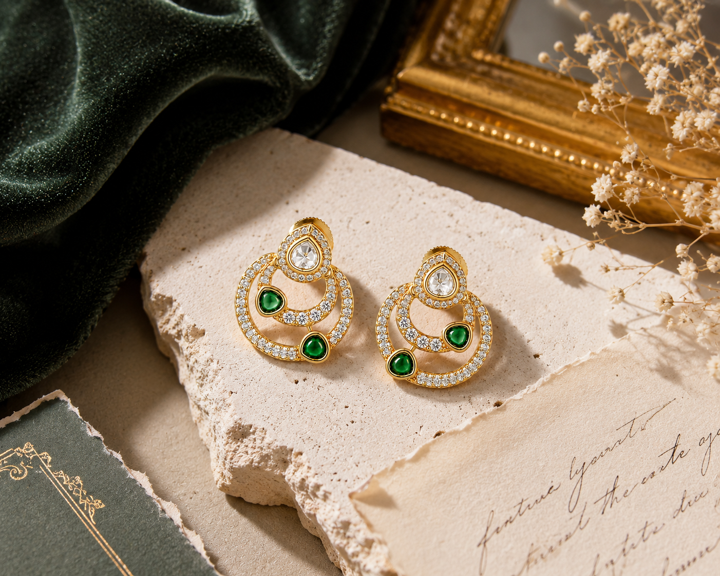 Itrani Luxe Orbit Anti-Tarnish Brass Earrings