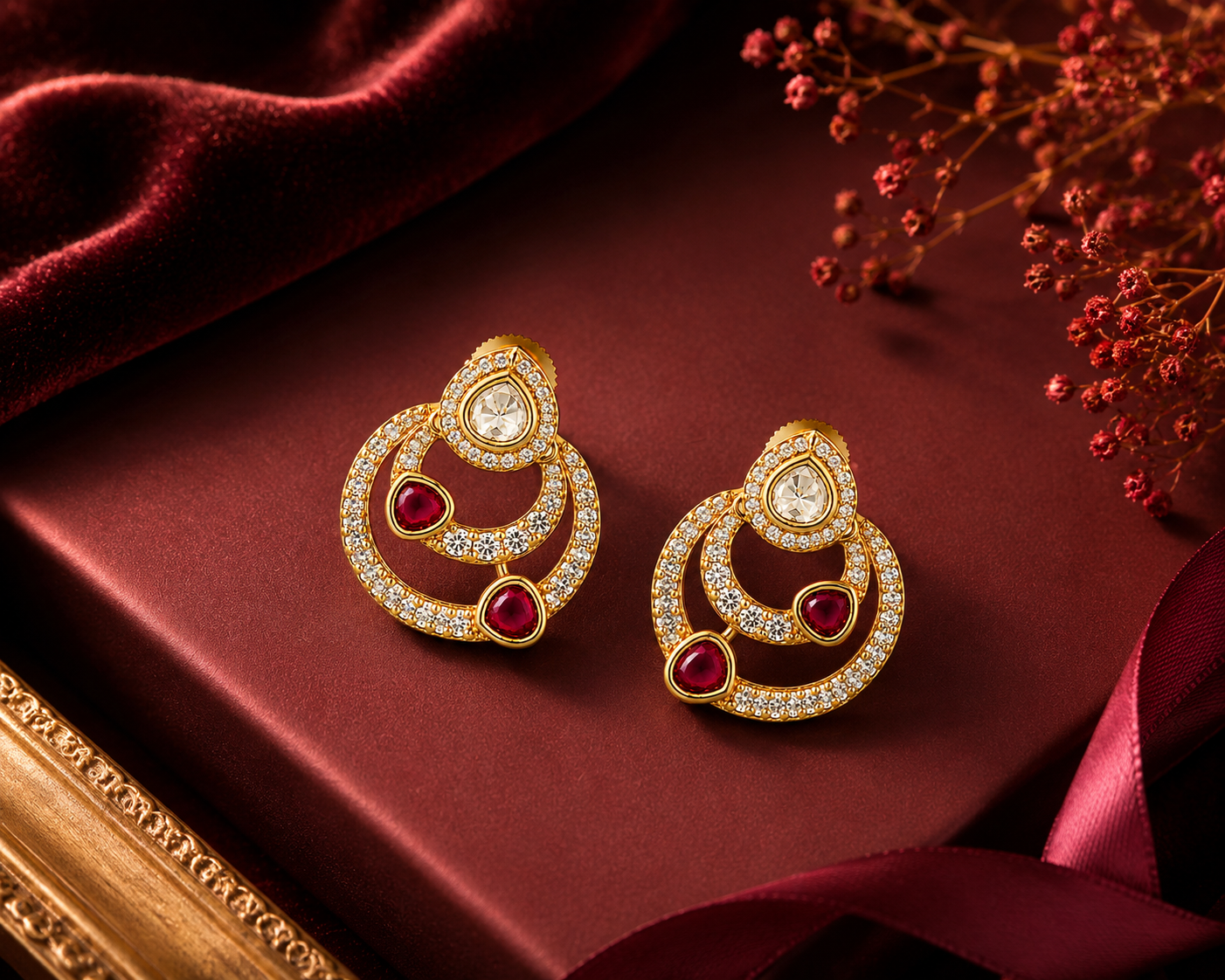 Itrani Luxe Orbit Anti-Tarnish Brass Earrings
