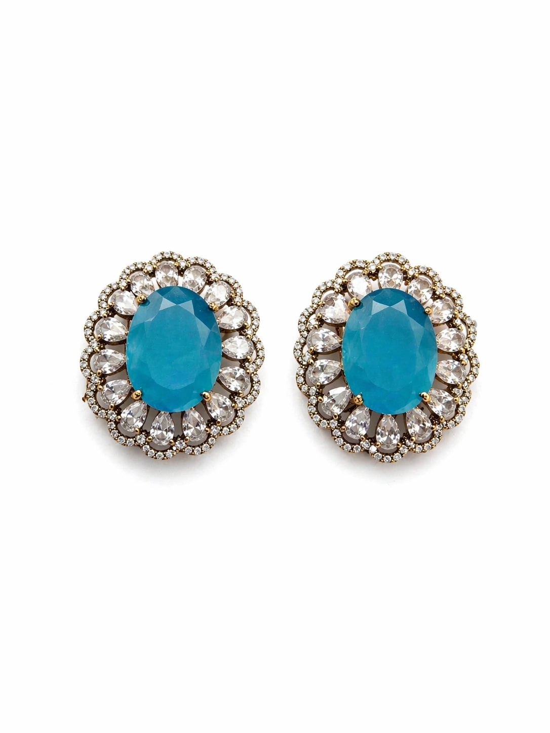 Itrani Azure Bloom Multi Colour Centre Piece Stud Earrings