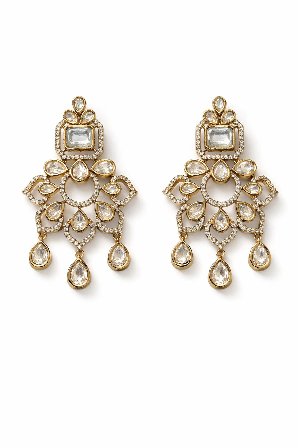 Itrani Nazaakat Polki Floral Danglers Earring