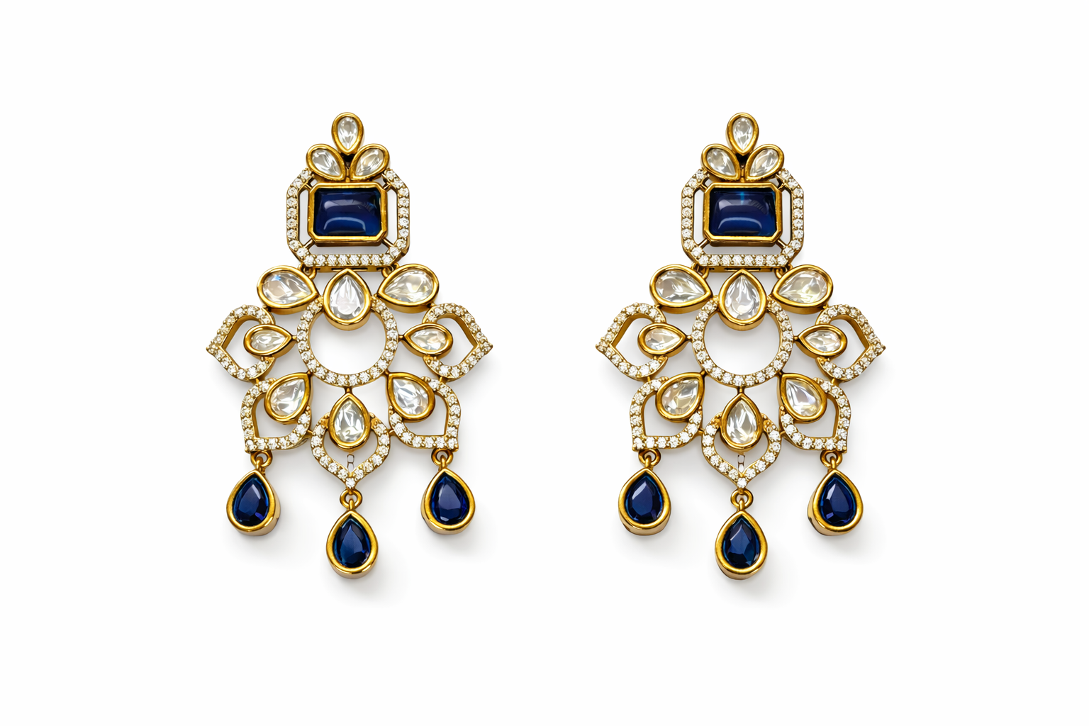 Itrani Nazaakat Polki Floral Danglers Earring
