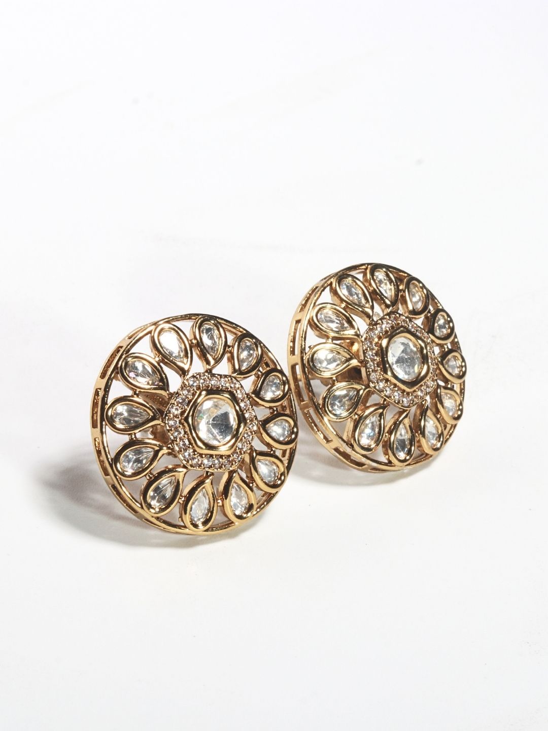 Pearl Chain Earring with American Diamond Hoop