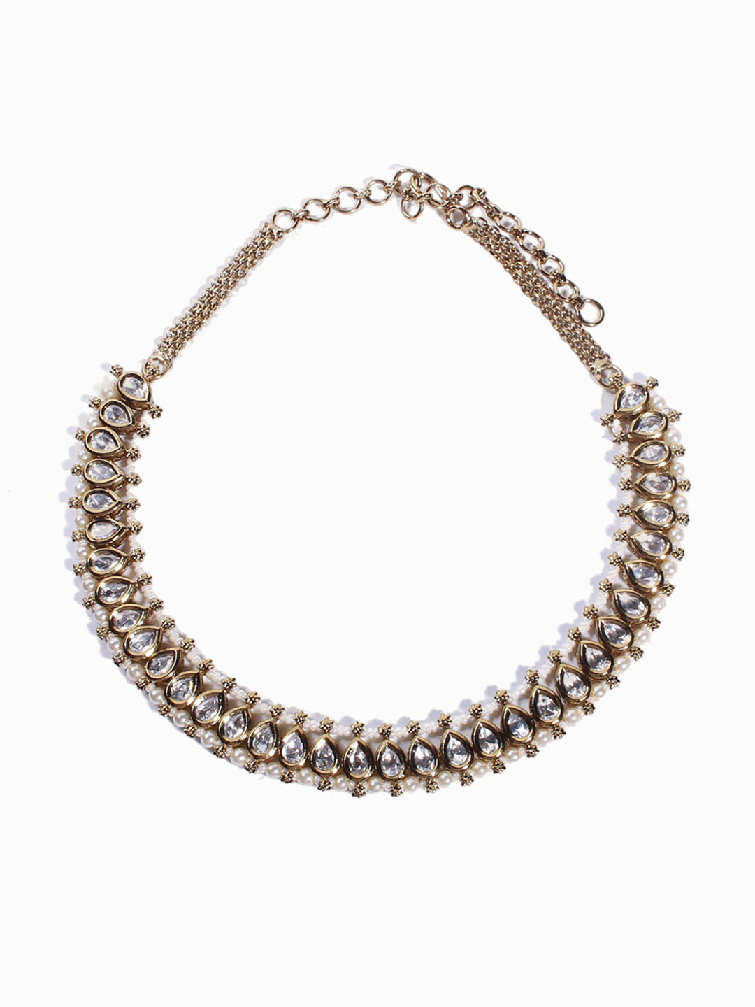 Antique Mehendi Finish Polki Choker Necklace