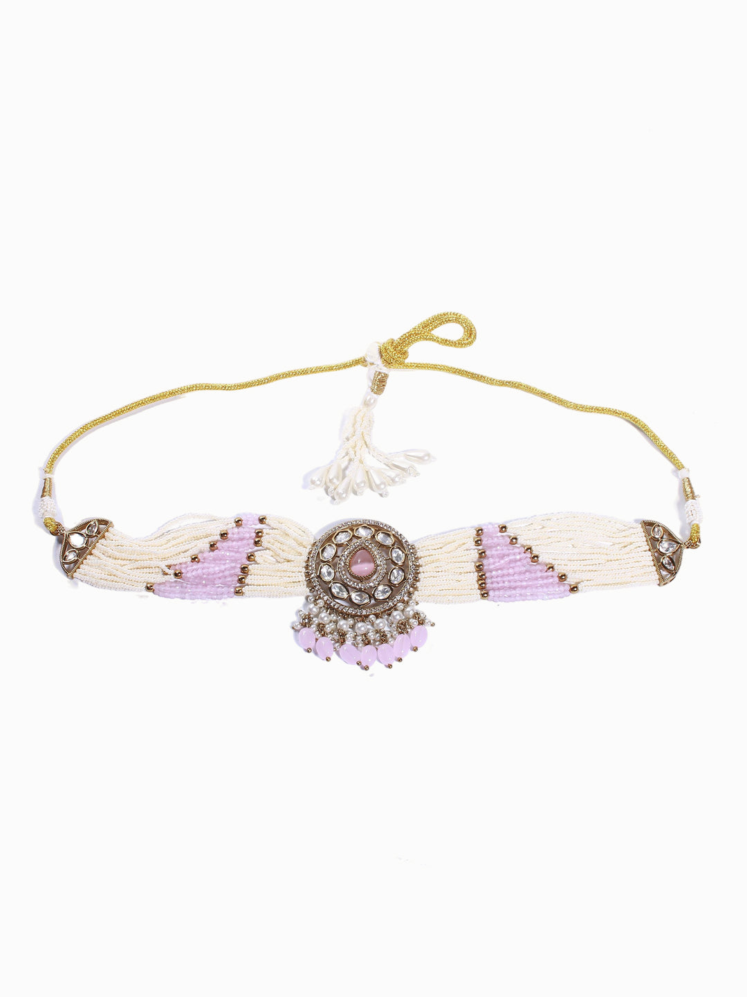 Antique Mehendi Finish Polki & Patwa Style Choker