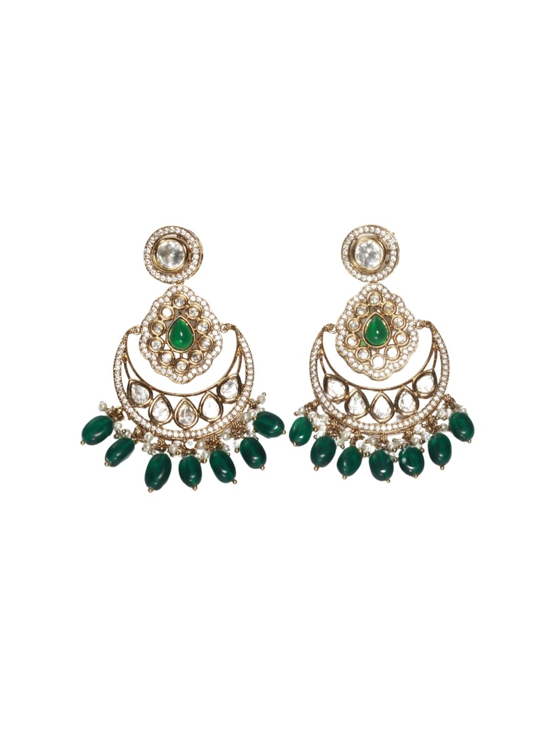 Antique Mehendi Finish Polki & Patwa Style Earring