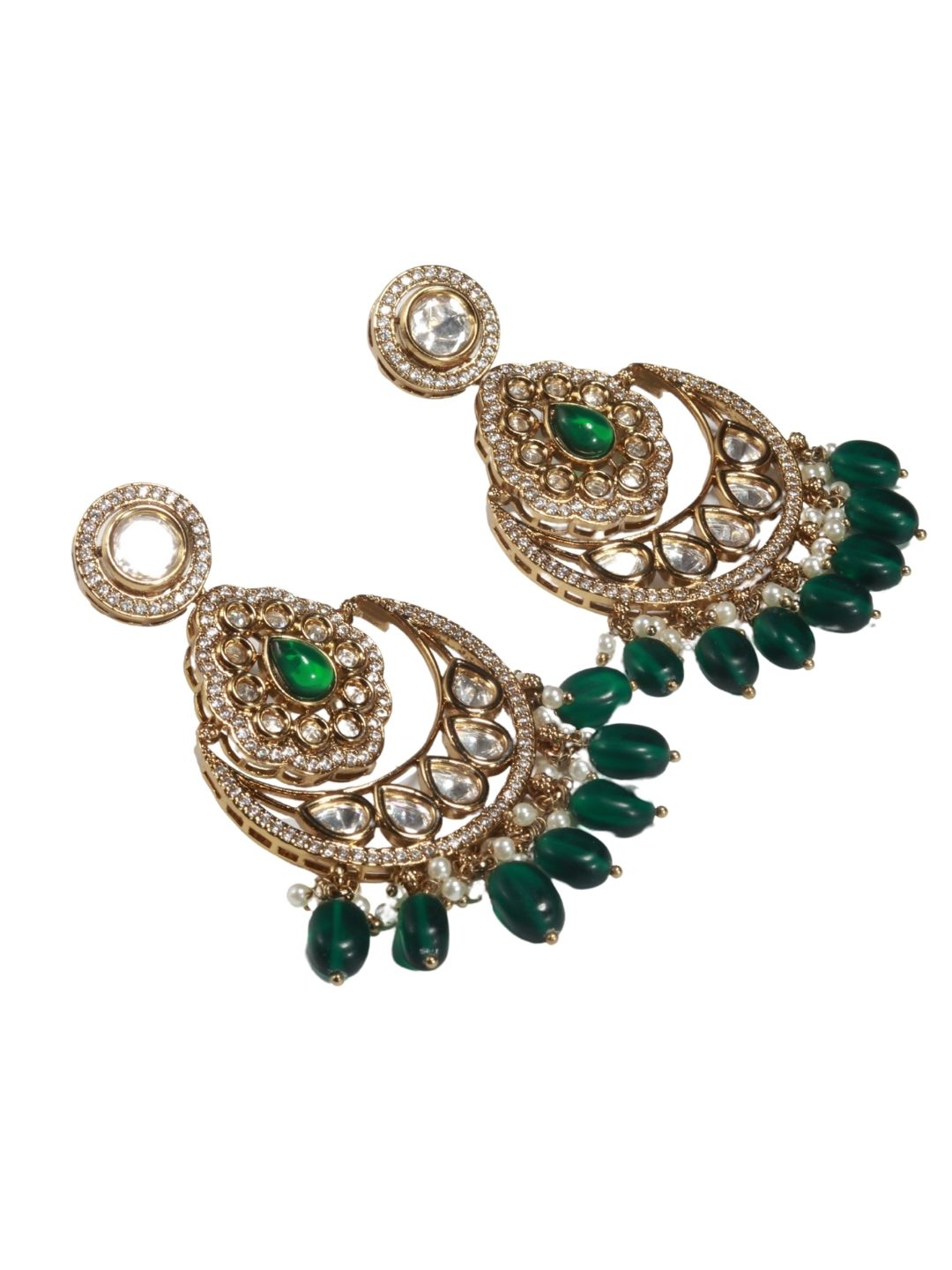 Antique Mehendi Finish Polki & Patwa Style Earring