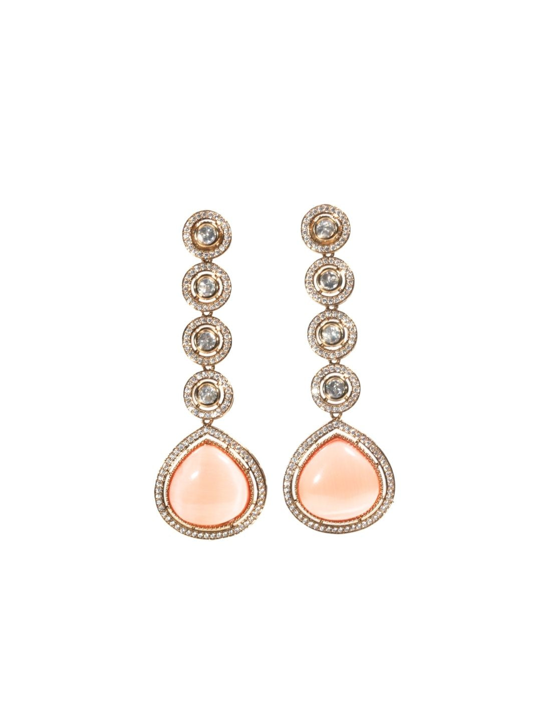 Itrani Peach Radiance Kundan Polki Bridal Jewelry Set