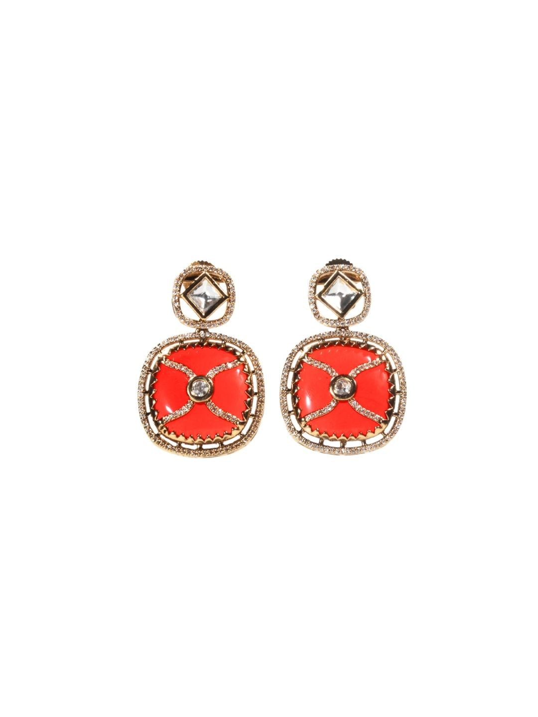 Itrani Scarlet Shine Polki Diamond Statement Earring Set