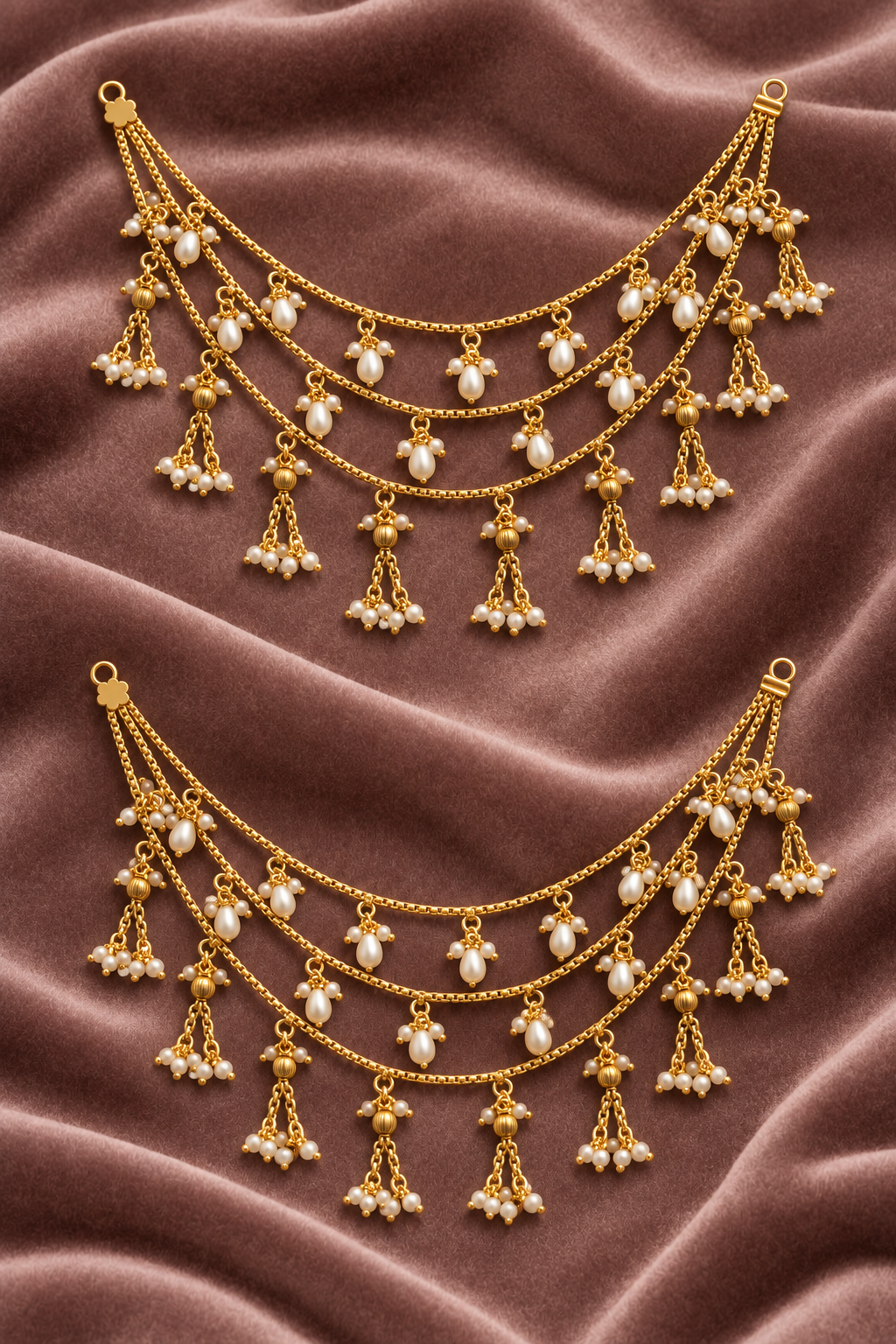Itrani Chandrika Pearl Drop Ear Chains (Pair)