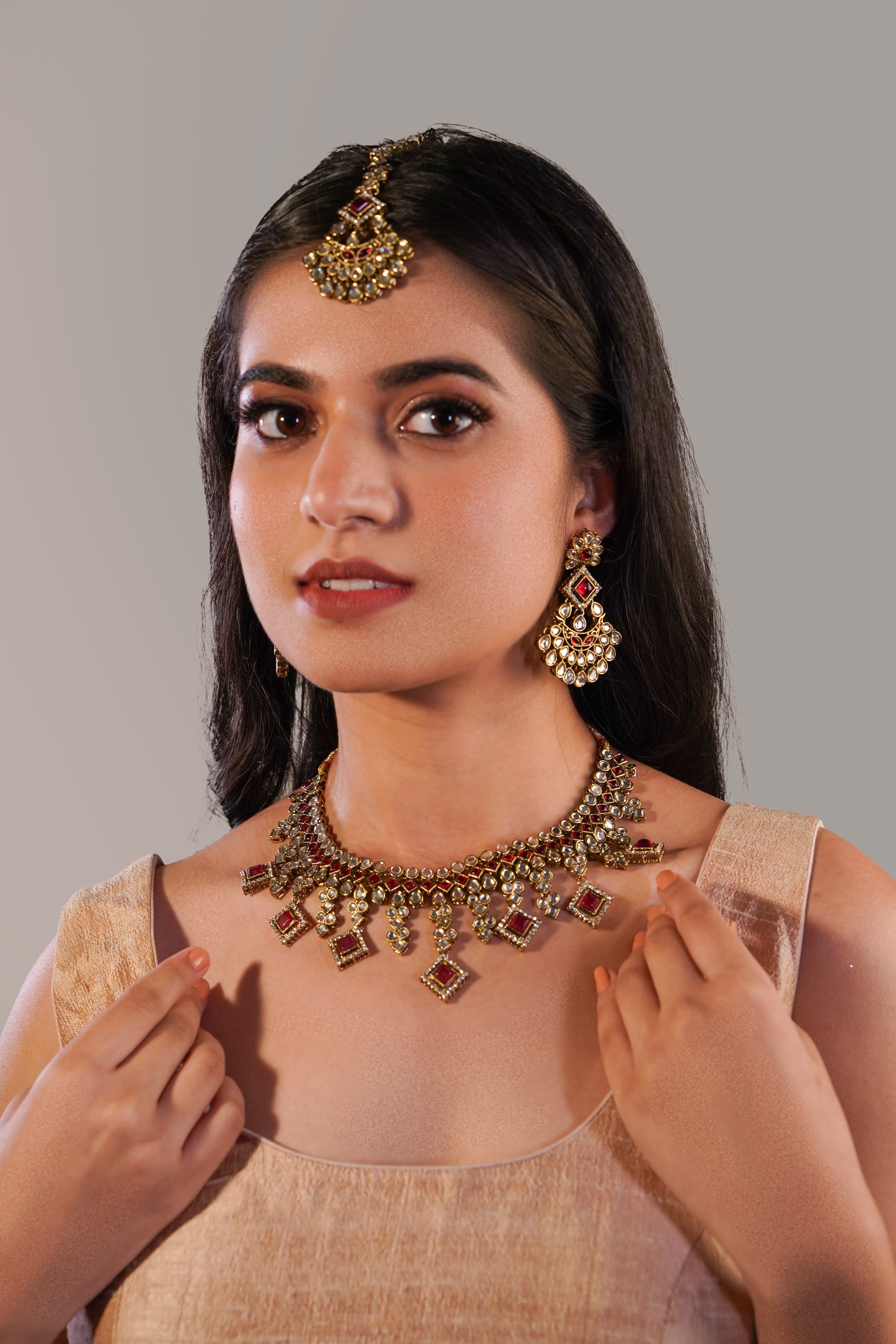 Itrani Ruby Radiance Reverse AD Stone Bridal Set