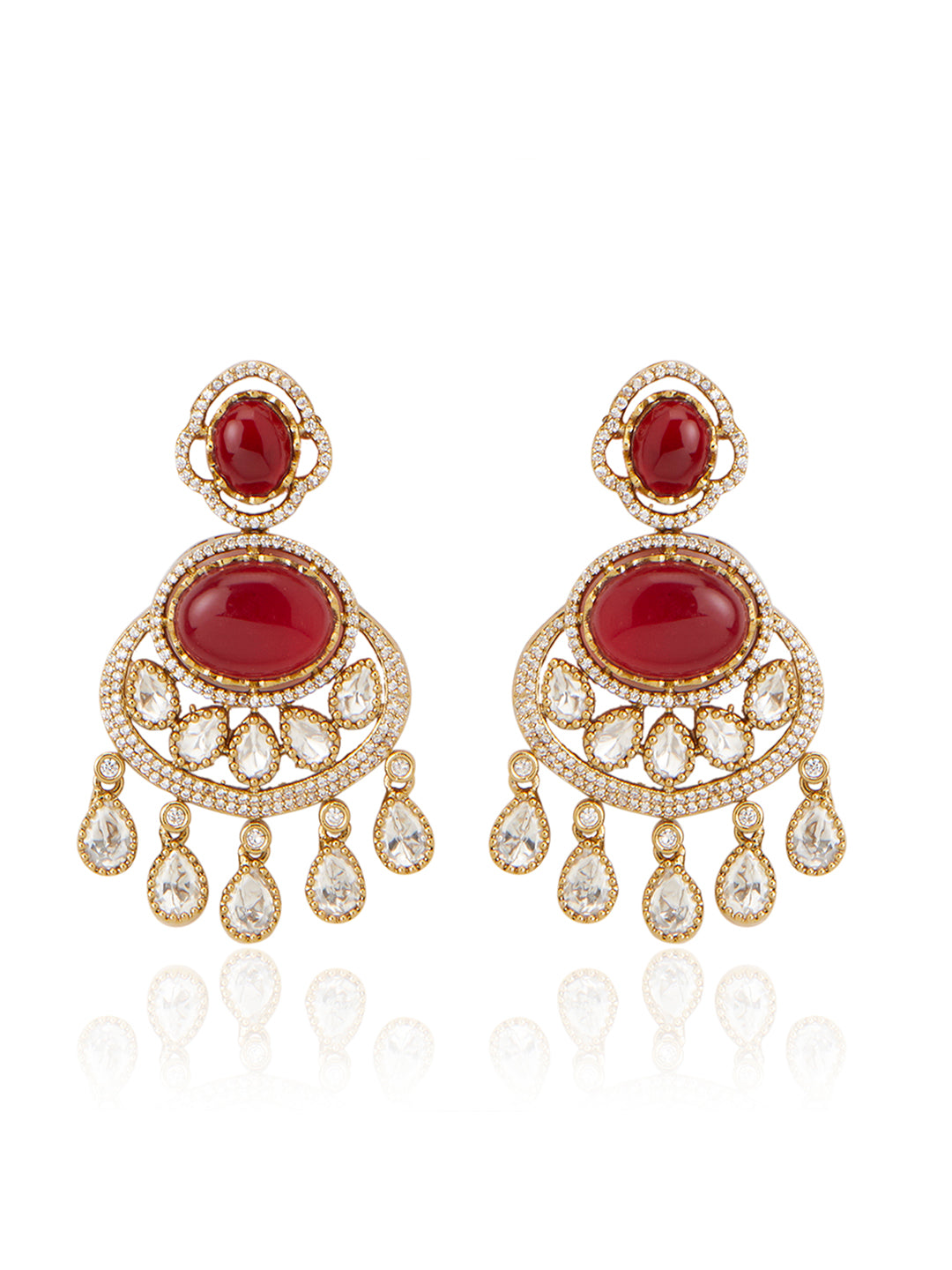 Itrani Crescent Ruby Polki Necklace Set