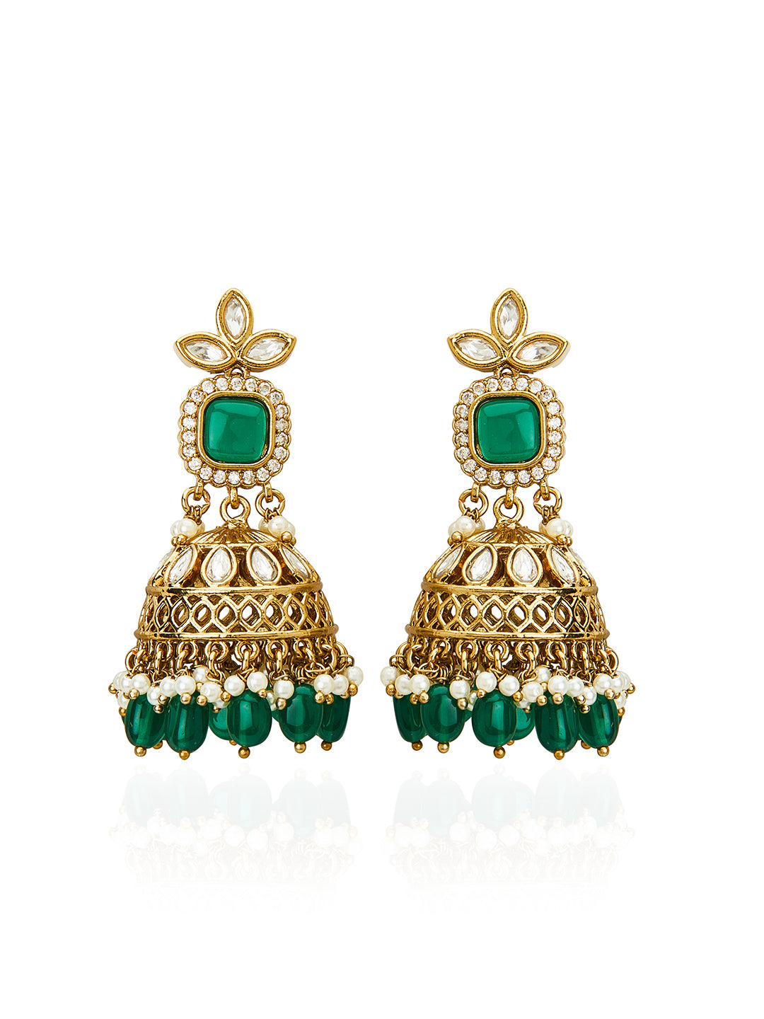 Itrani Emerald Polki Royale Necklace Set