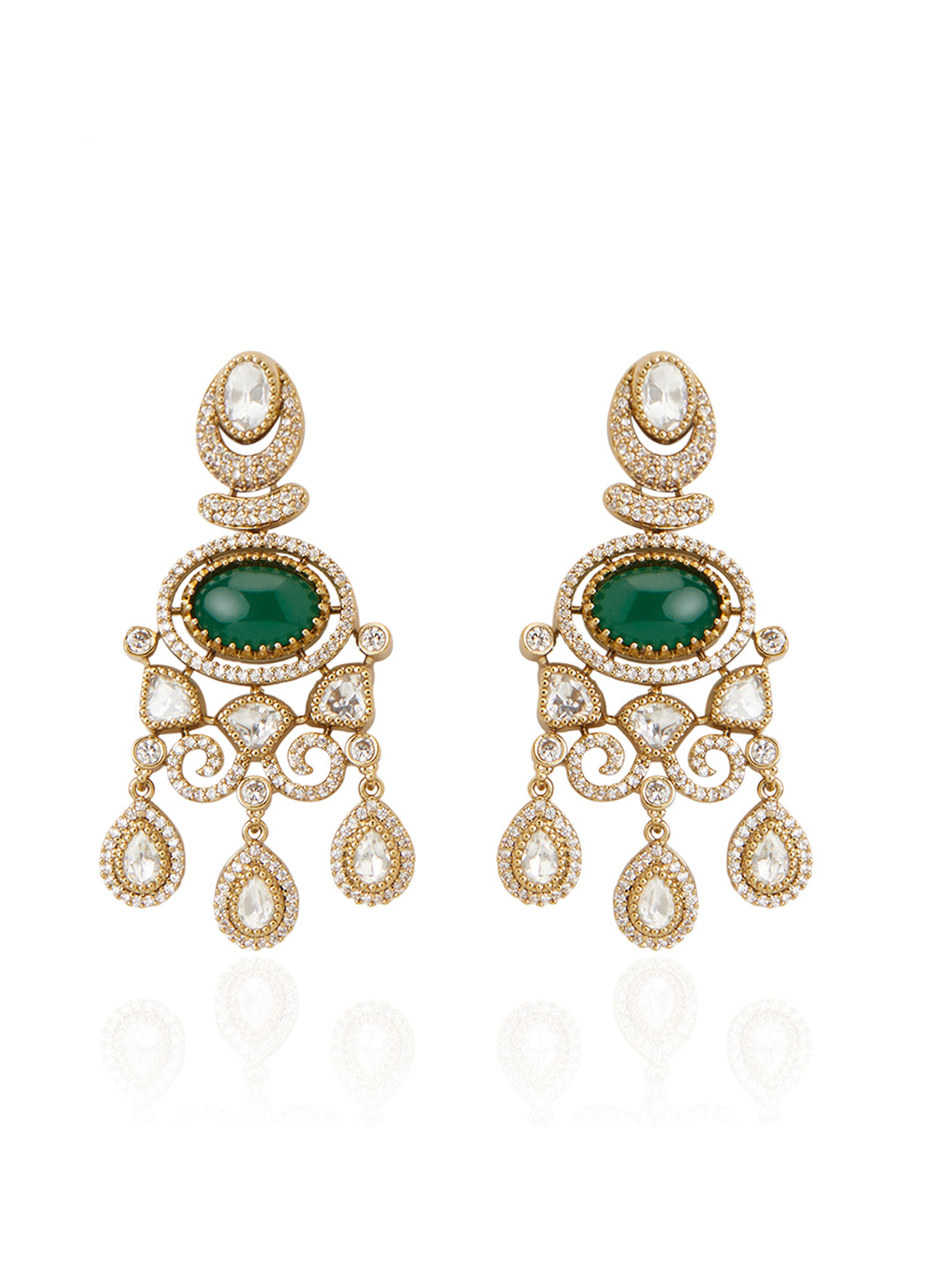 Itrani Royal Emerald Polki Necklace Set