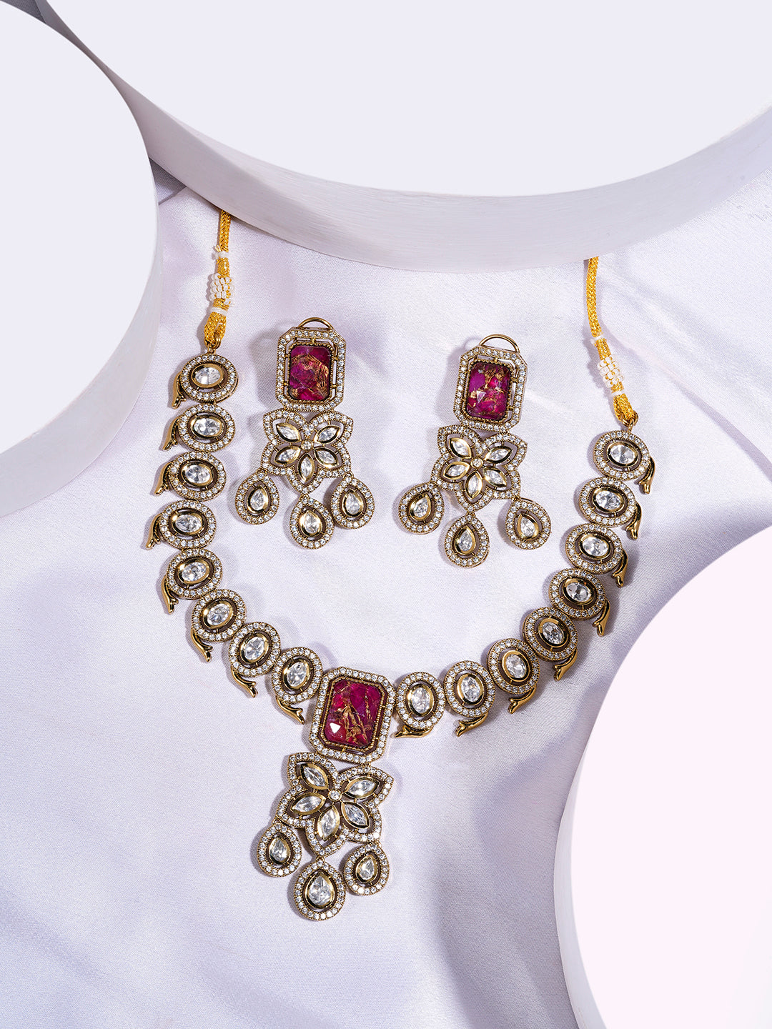 Itrani Star Necklace Set with Ruby Accent