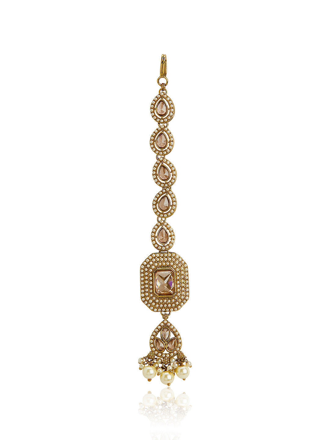 Itrani Patwa Work Choker Necklace Set with Pearl Jhumka