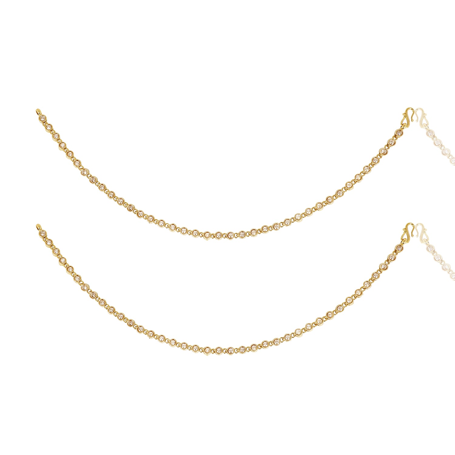 Itrani Minimalist Brass Diamond Payal with Antique Finish