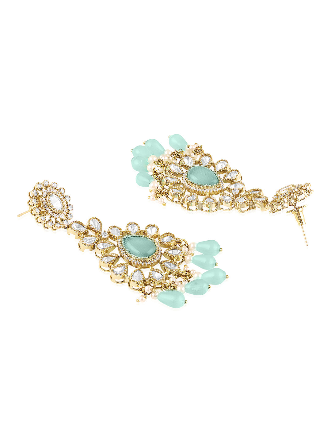 Itrani Mint Bloom Droplets Earrings – Floral Elegance in Motion