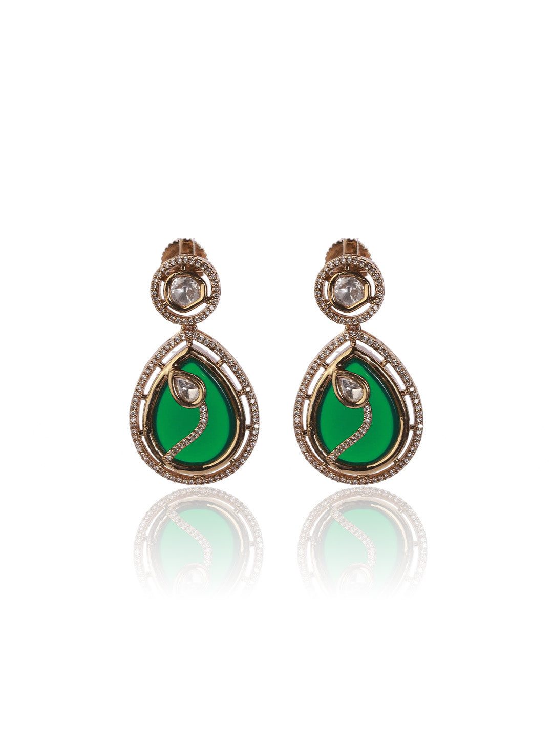 Itrani Emerald Embrace Teardrop Earrings – A Regal Minimal Statement
