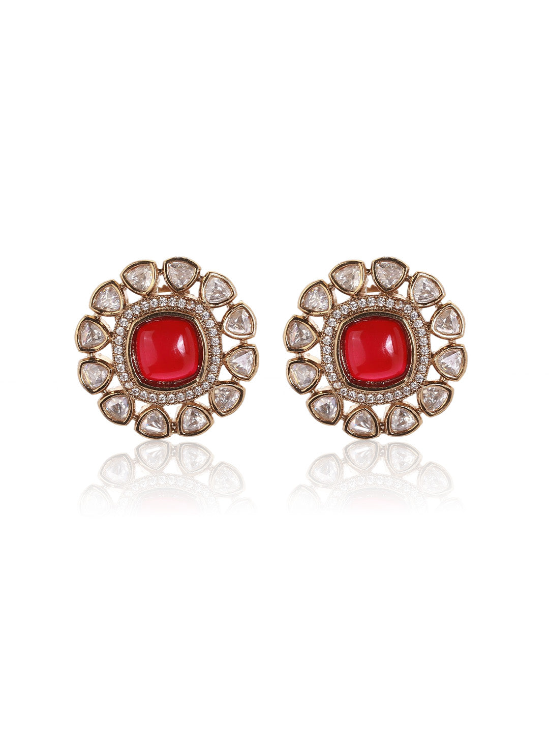 Itrani Regal Bloom Ruby Stone Studs Earrings