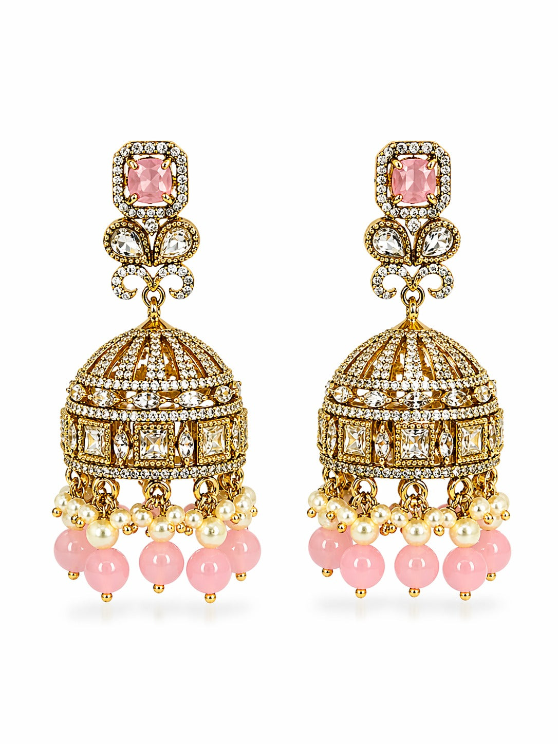 Itrani Pastel Blush Noor Dome Jhumka Earrings