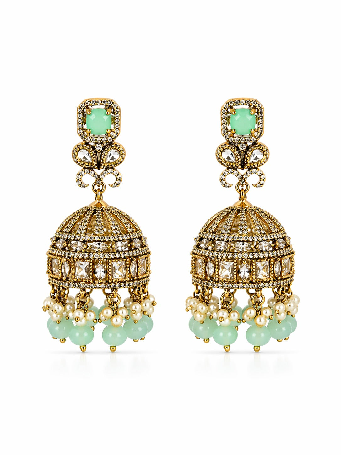 Itrani Pastel Blush Noor Dome Jhumka Earrings