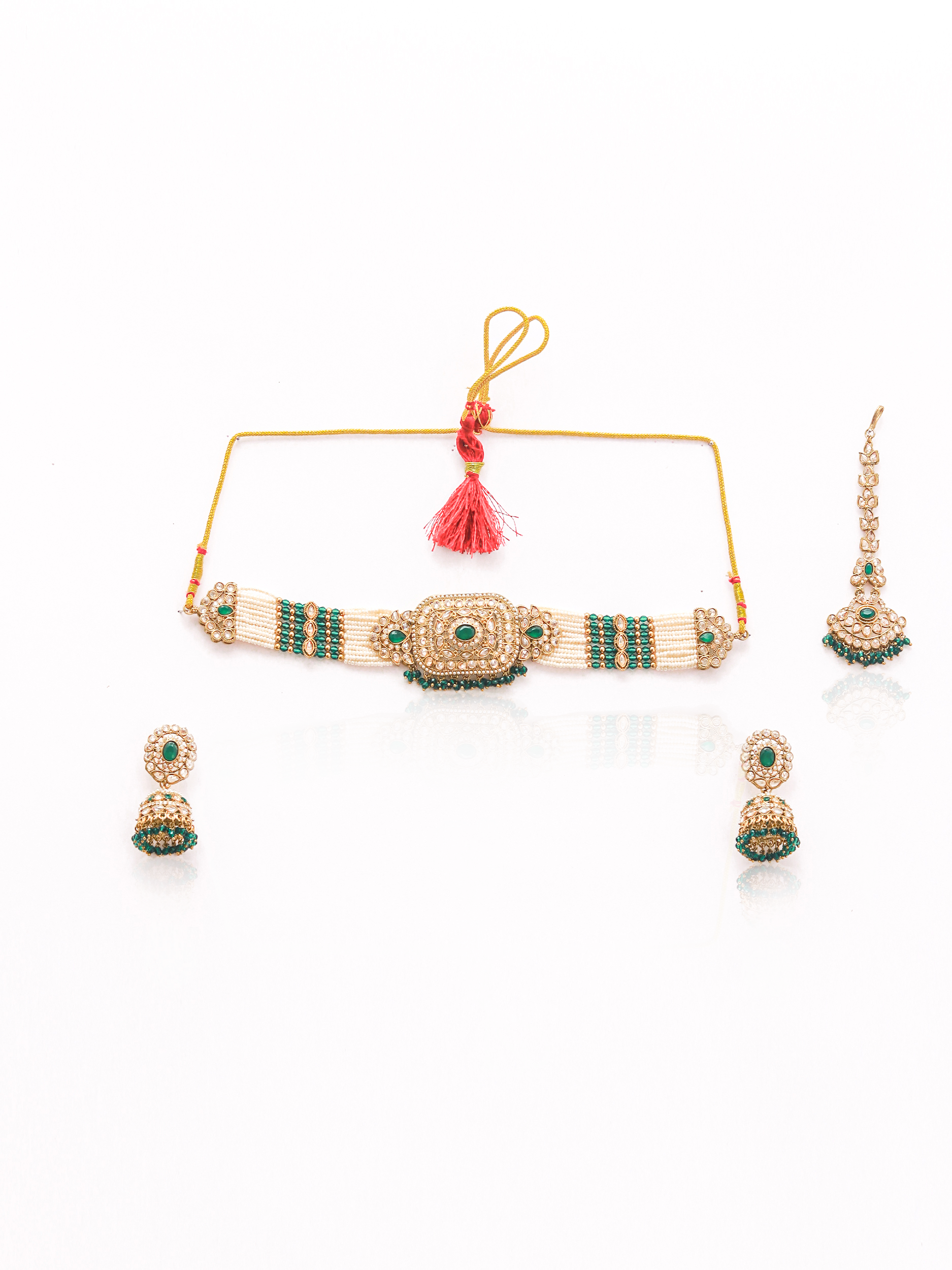 Itrani  Emerald Pearl  Choker Necklace Set