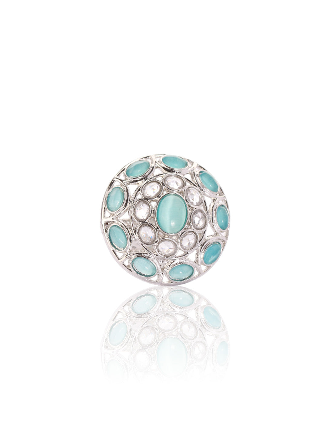 Itrani Ocean Aura Turquoise Stone Brass Ring