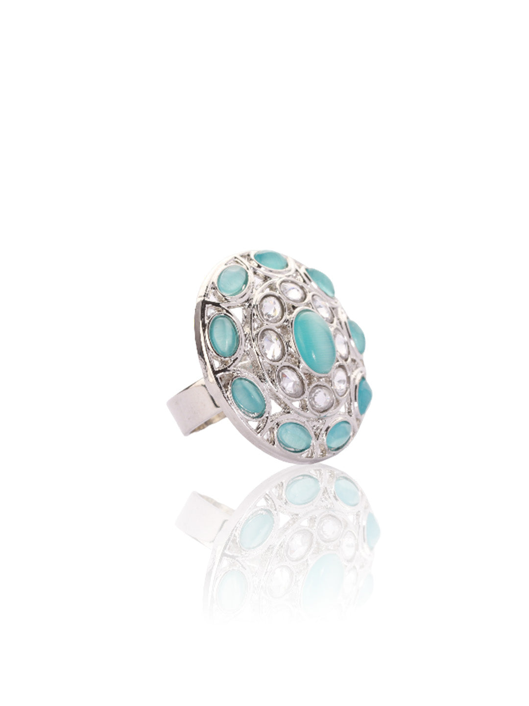 Itrani Ocean Aura Turquoise Stone Brass Ring