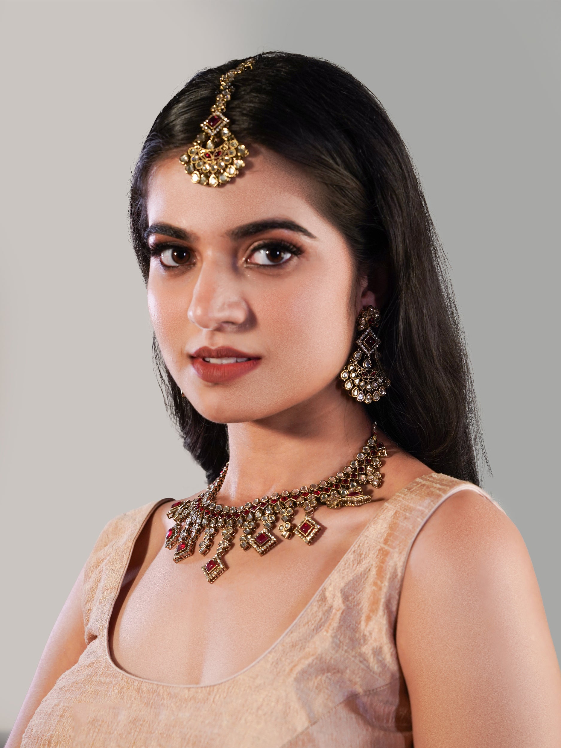 Itrani Ruby Radiance Reverse AD Stone Bridal Set