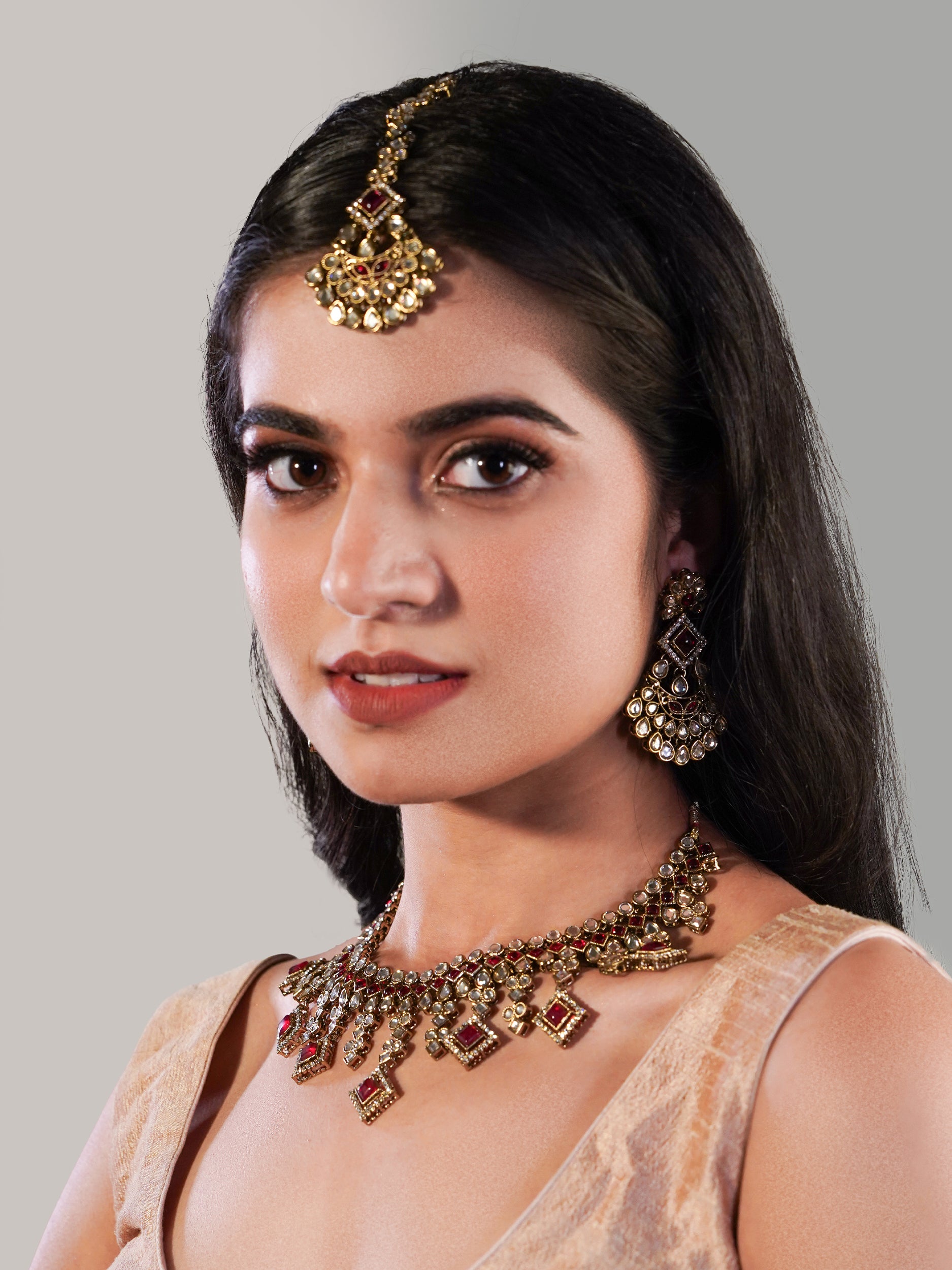 Itrani Ruby Radiance Reverse AD Stone Bridal Set