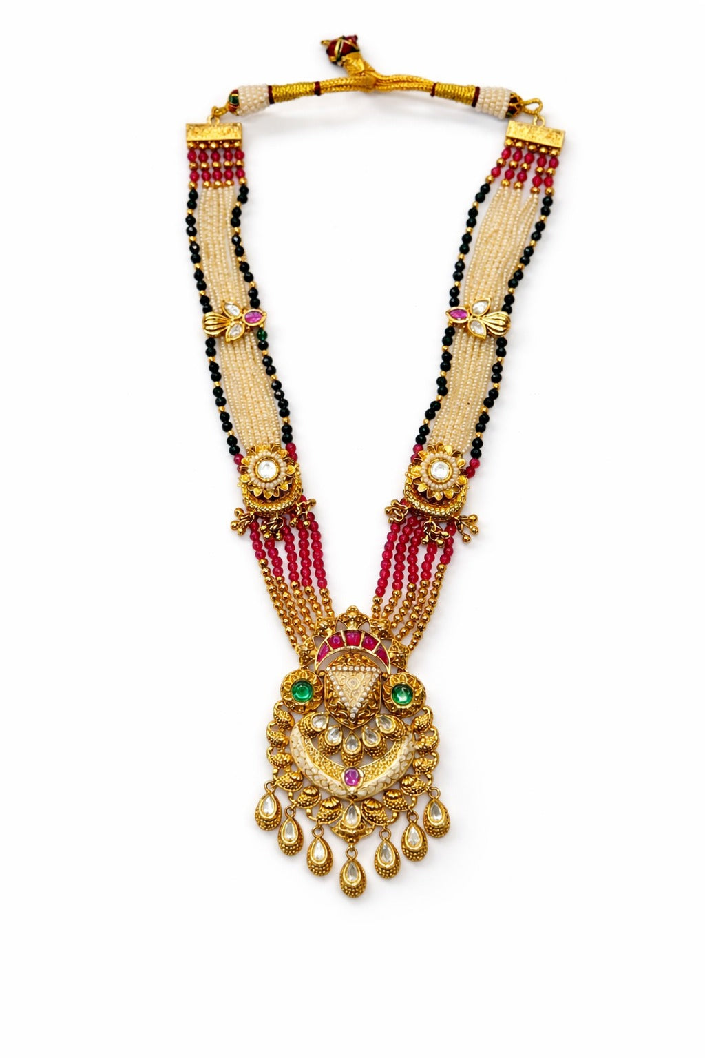 Itrani Regal Pearl Beaded Mid-length Pendant Necklace Set