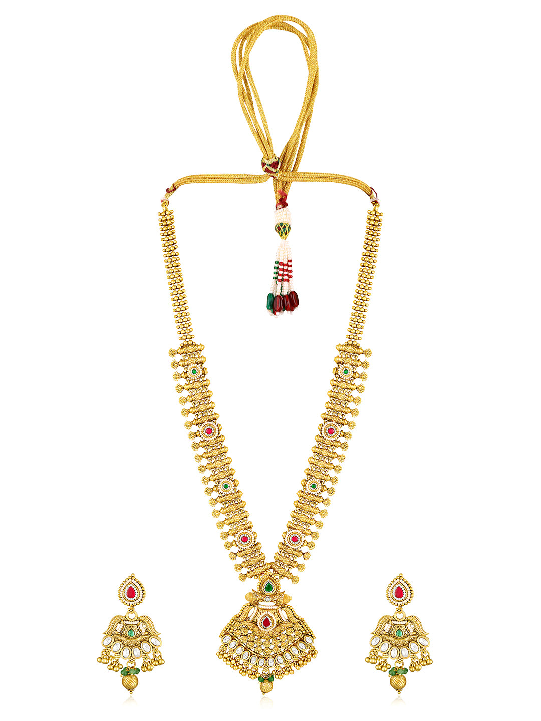 Itrani Royal Gold Heritage Temple style Long Necklace Set