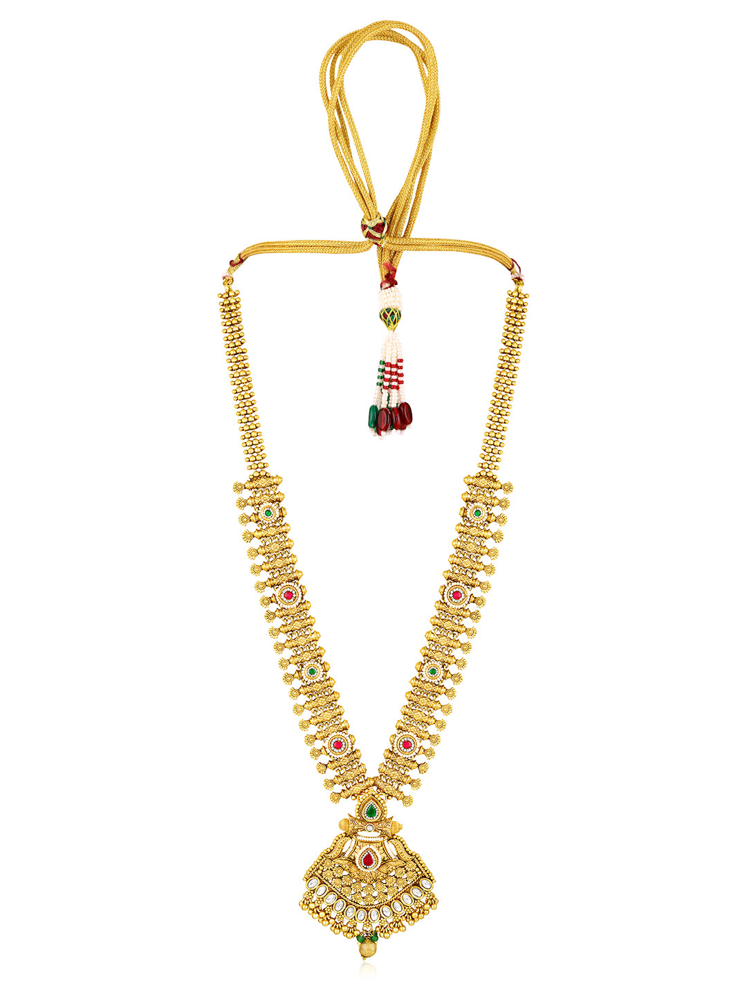 Itrani Royal Gold Heritage Temple style Long Necklace Set
