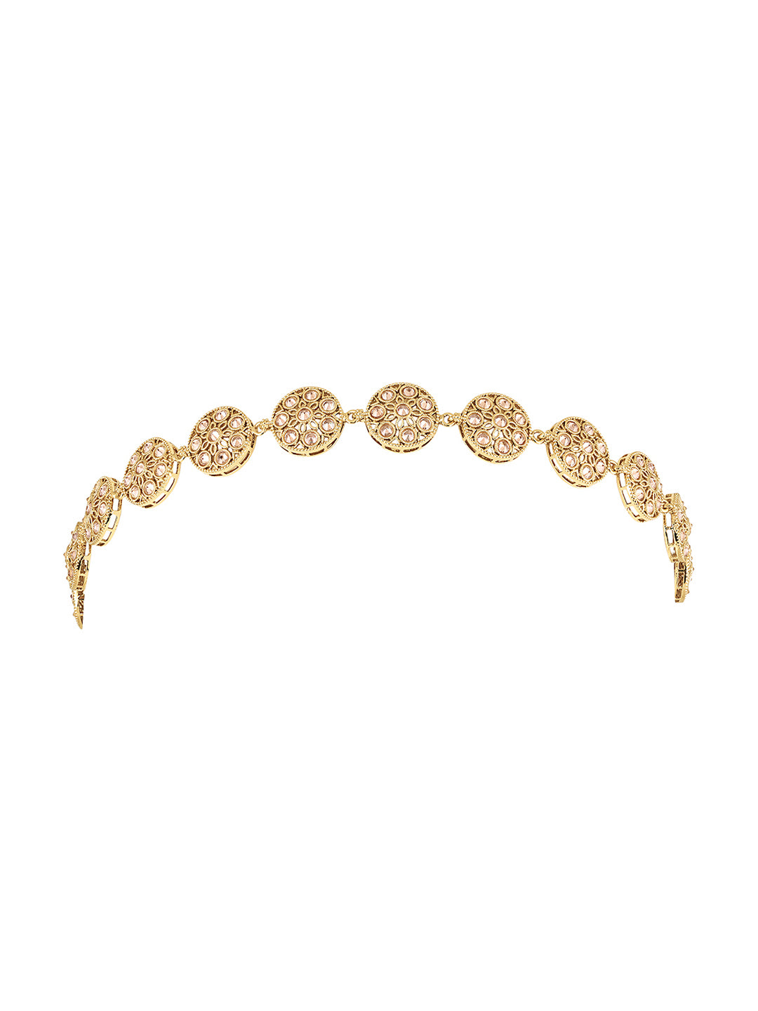 Itrani Golden Bloom with little pearl Sheesh Patti – Antique Finish Hair Accessory for Brides & Festive Looks