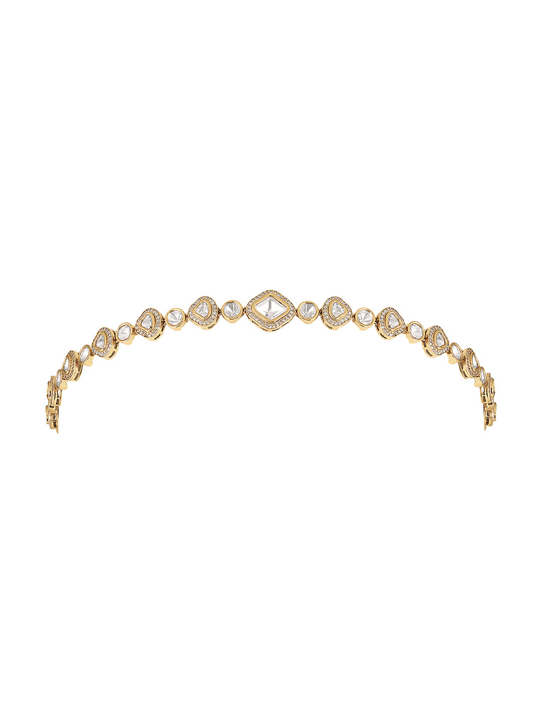 Itrani Royal Gleam Clear Polki setting  Stone Sheesh Patti
